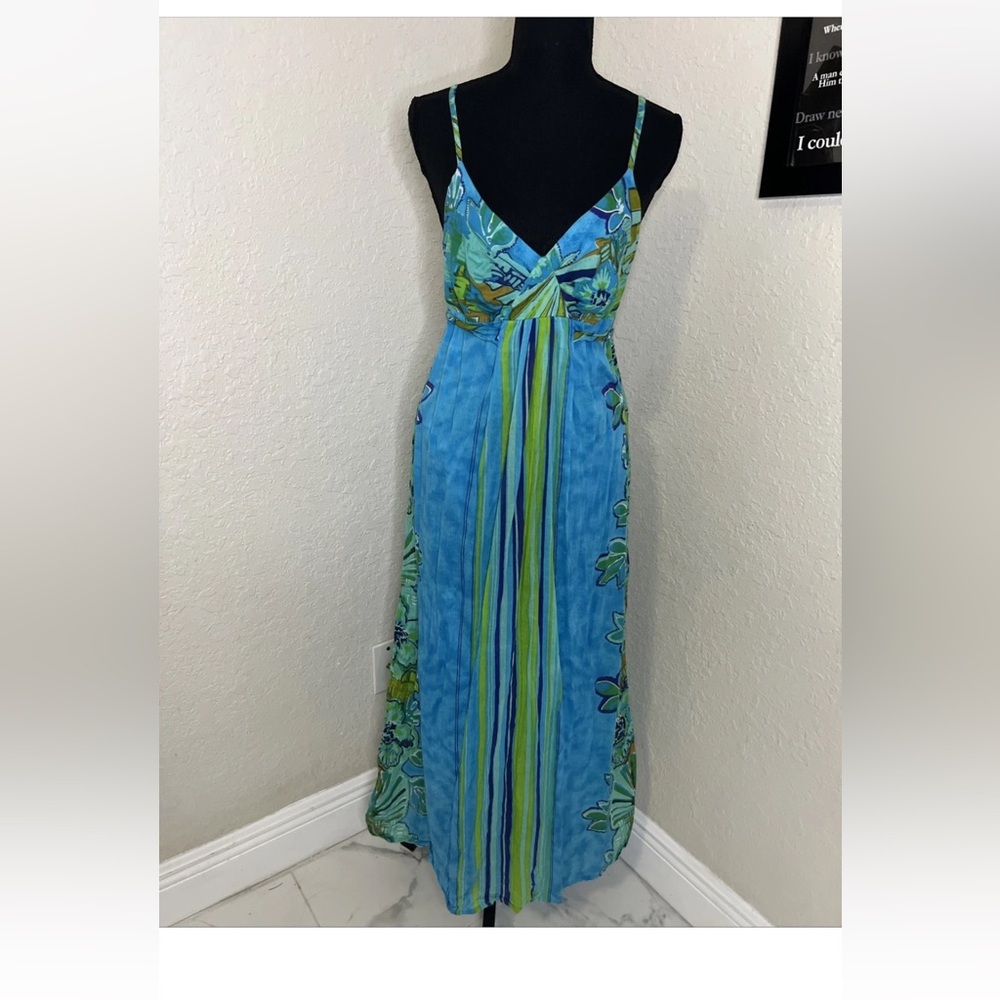 Earth Song Woman’s Spaghetti Dress Size M Multicolor